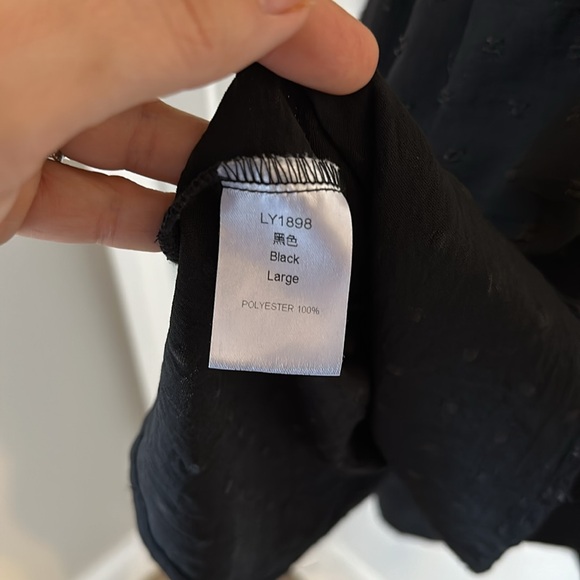 Swiss Dot Dress Ruffle Shoulders - Picture 4 of 4